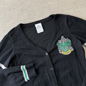 Harry Potter Women's Size Large Slytherin House Button Front Cardigan Sweater